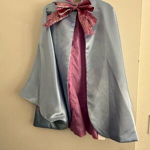 Disney fairy godmother Elegant satin baby blue and Pink Cape with Bow